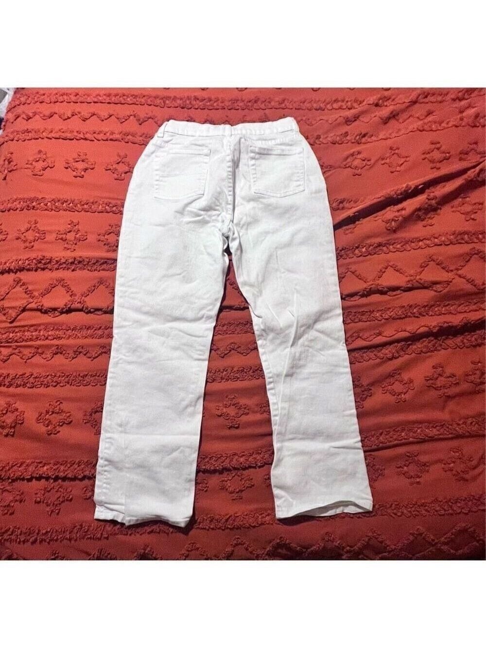 St Johns Bay White Jeans blue floral finishes size 12 - Picture 8 of 13